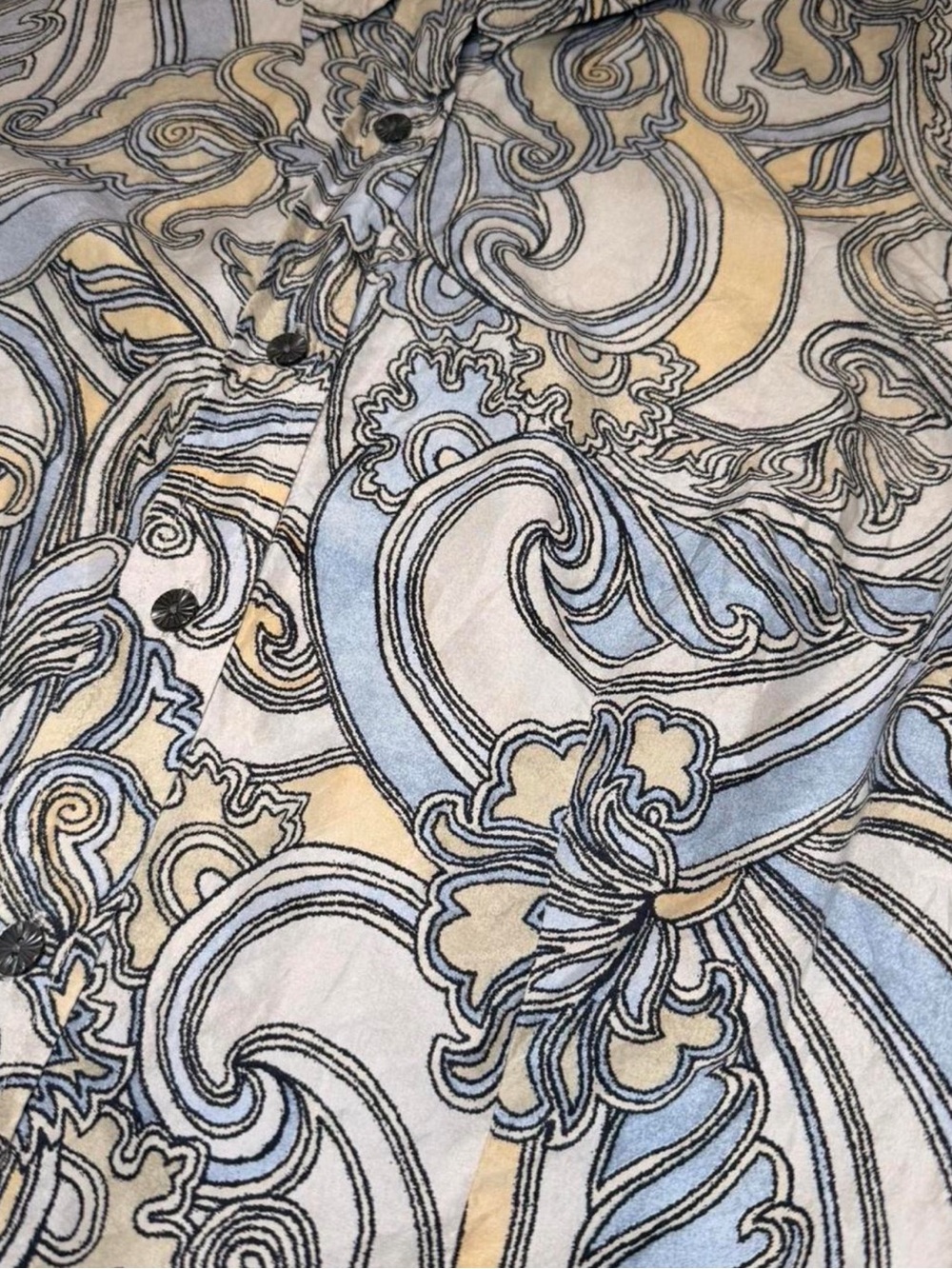 Sigrid Olsen 100% Silk Paisley Button Up Blouse Medium Coastal Grandma - Picture 2 of 8